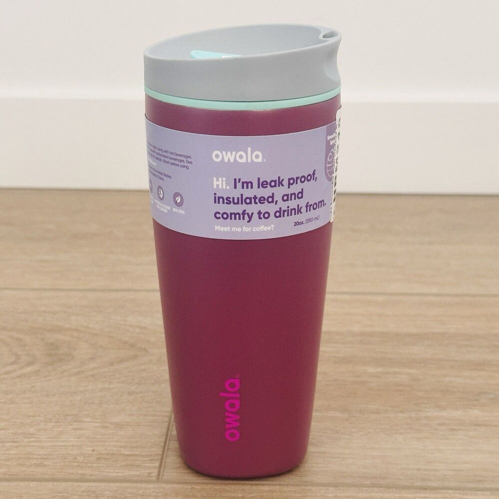 NEW Owala SmoothSip Slider Stainless Steel Tumbler 20oz Perfect Plum Purple